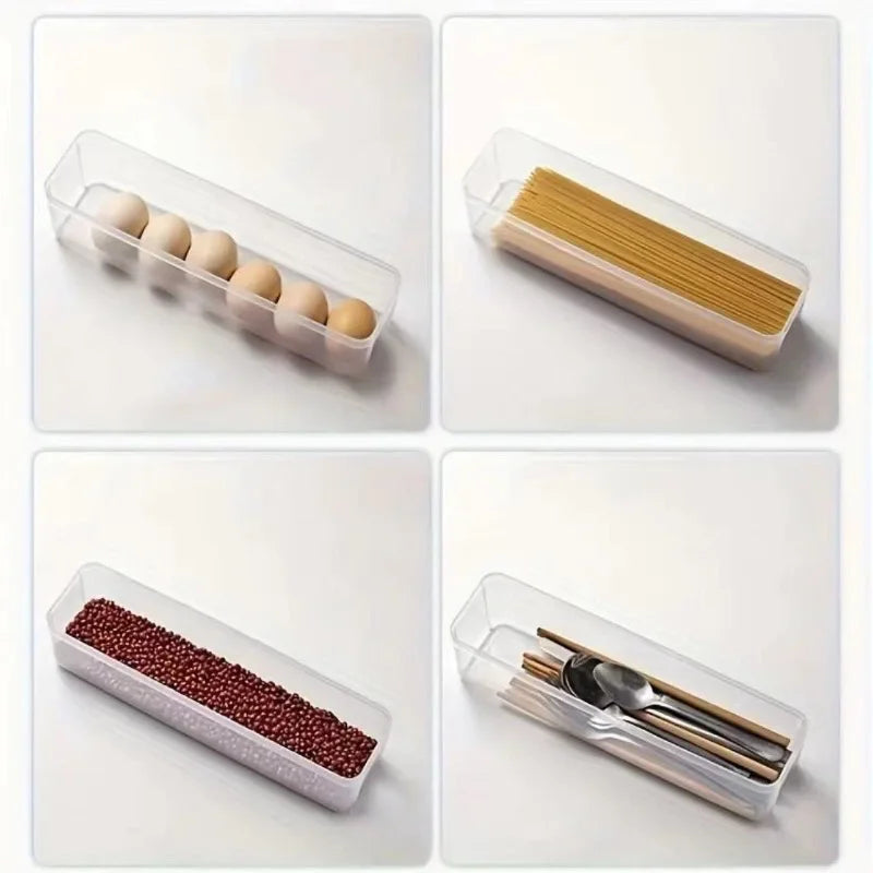 CONS12 - 4 contenitori lunghi per la conservazione degli alimenti