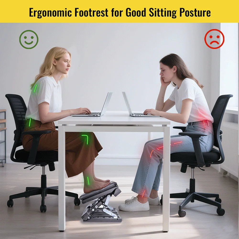 ERGOL9 - Poggiapiedi ergonomico regolabile e massaggiante