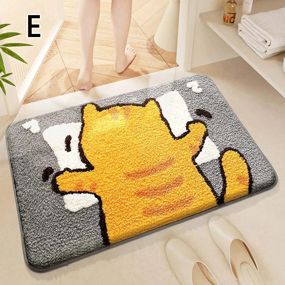 BAGC7 - Tappetino da bagno in materiale morbido con motivo a cartoni animati