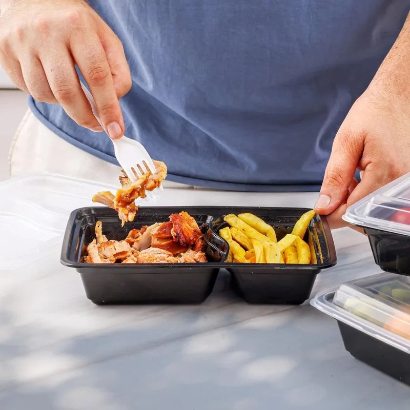 CONS9 - 10 pezzi di scatole per alimenti usa e getta con coperchi