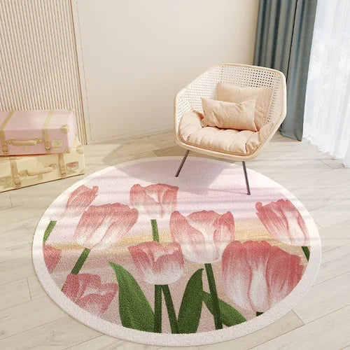 TESS36 - Tappeto moderno per soggiorno rotondo