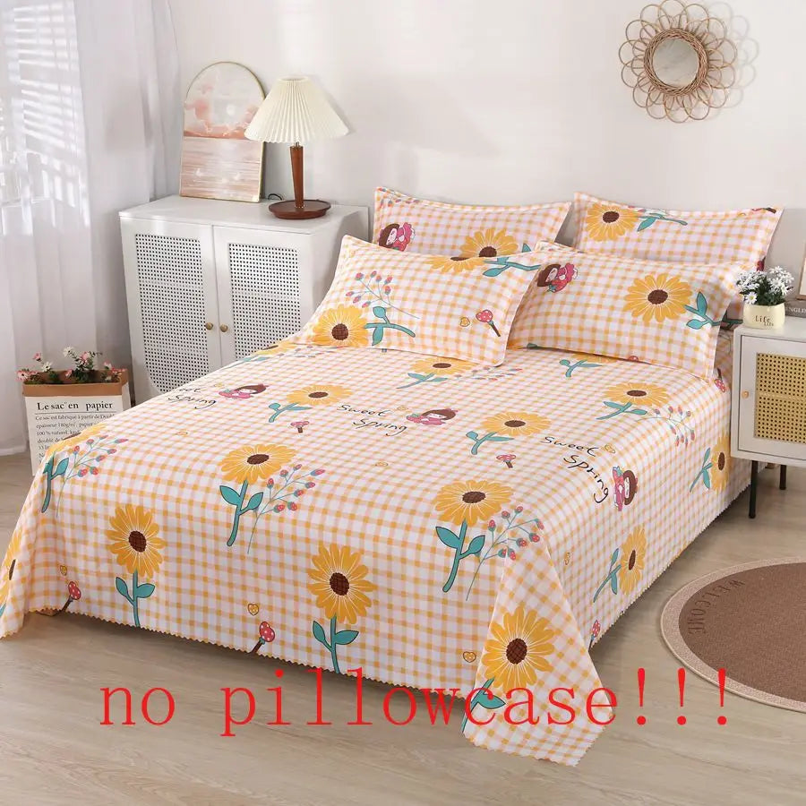 SONN2 - Lenzuolo da letto floreale King size cotone
