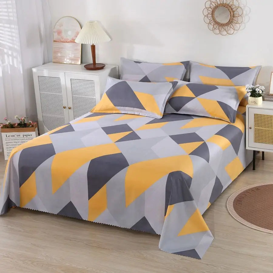 SONN2 - Lenzuolo da letto floreale King size cotone