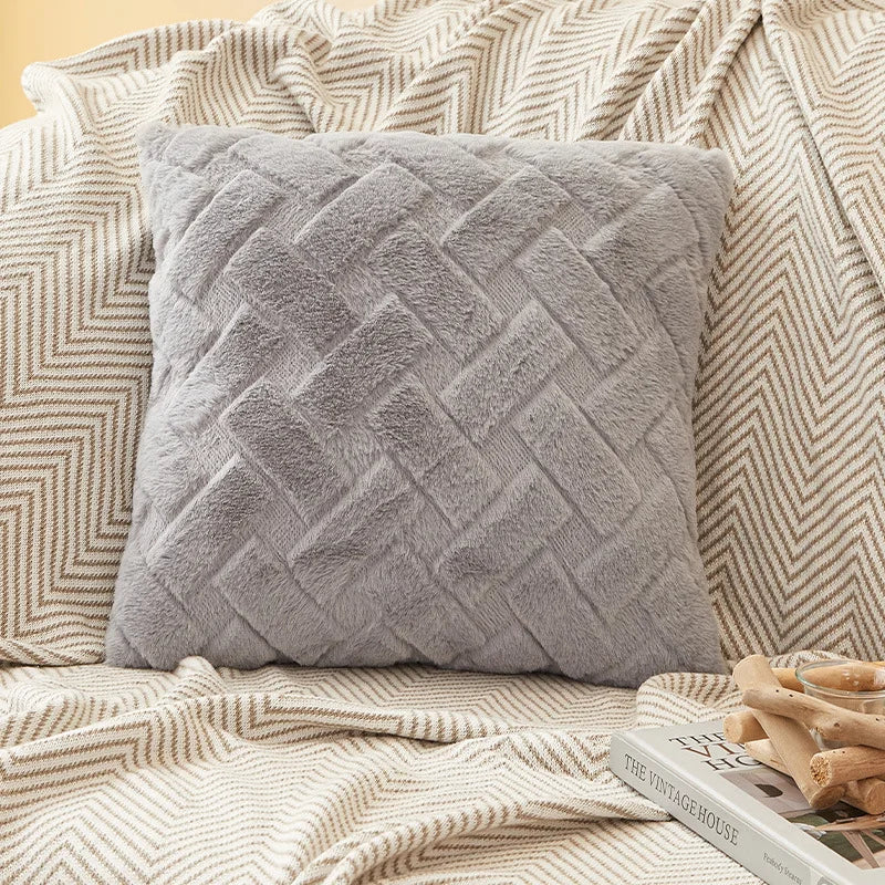 TESS14 - Federa per cuscino in peluche 45x45cm 30x50cm per divano