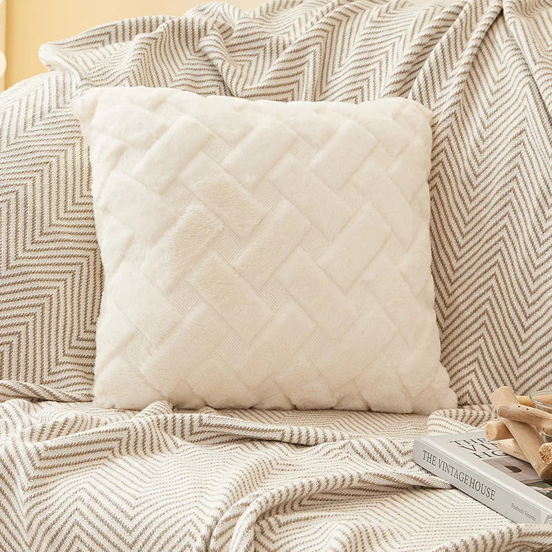 TESS14 - Federa per cuscino in peluche 45x45cm 30x50cm per divano