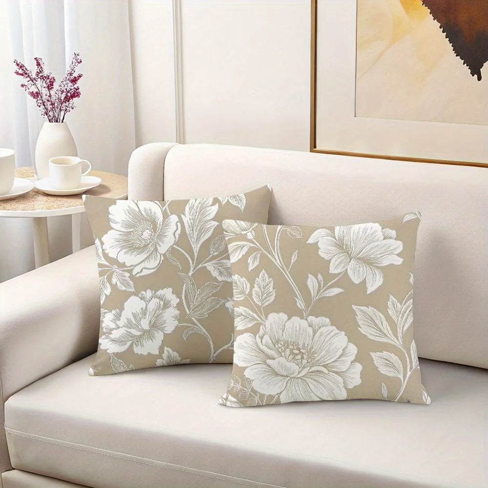 TESS18 - Federa per cuscino divano con stampa floreale