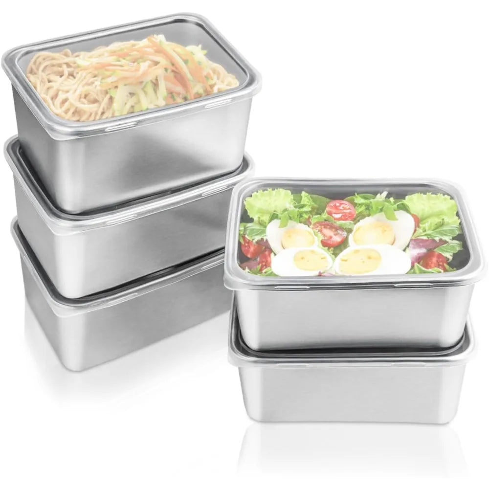 CONS4 - Contenitori per alimenti in acciaio inossidabile con coperchi