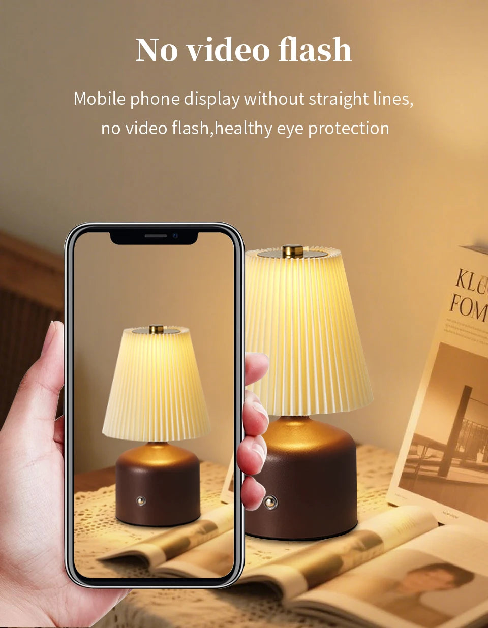 ILLR7 - Lampada da comodino per camera da letto, luce notturna a LED, dimmerabile