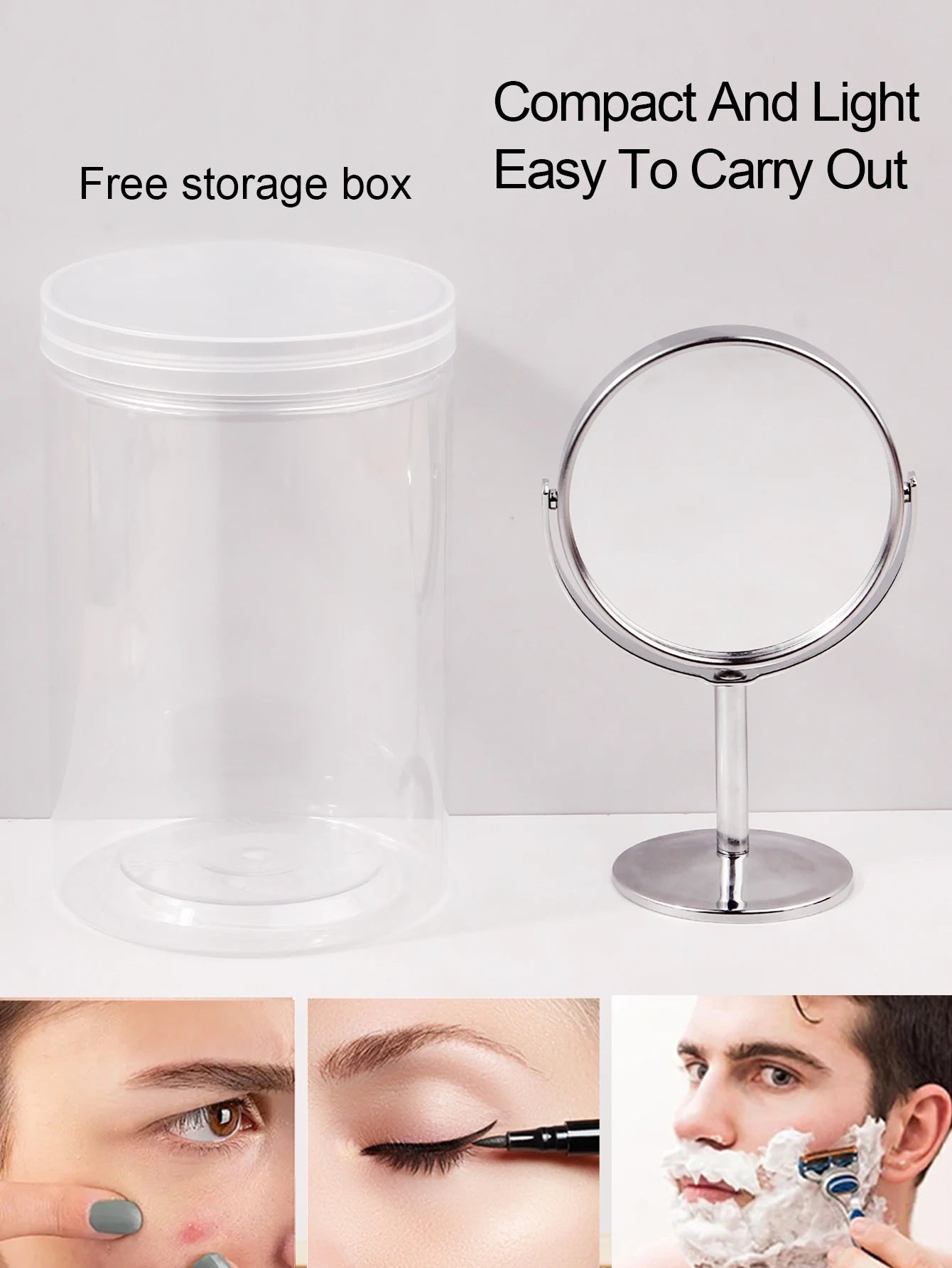 ACCL32 - Specchio per il trucco grande in argento