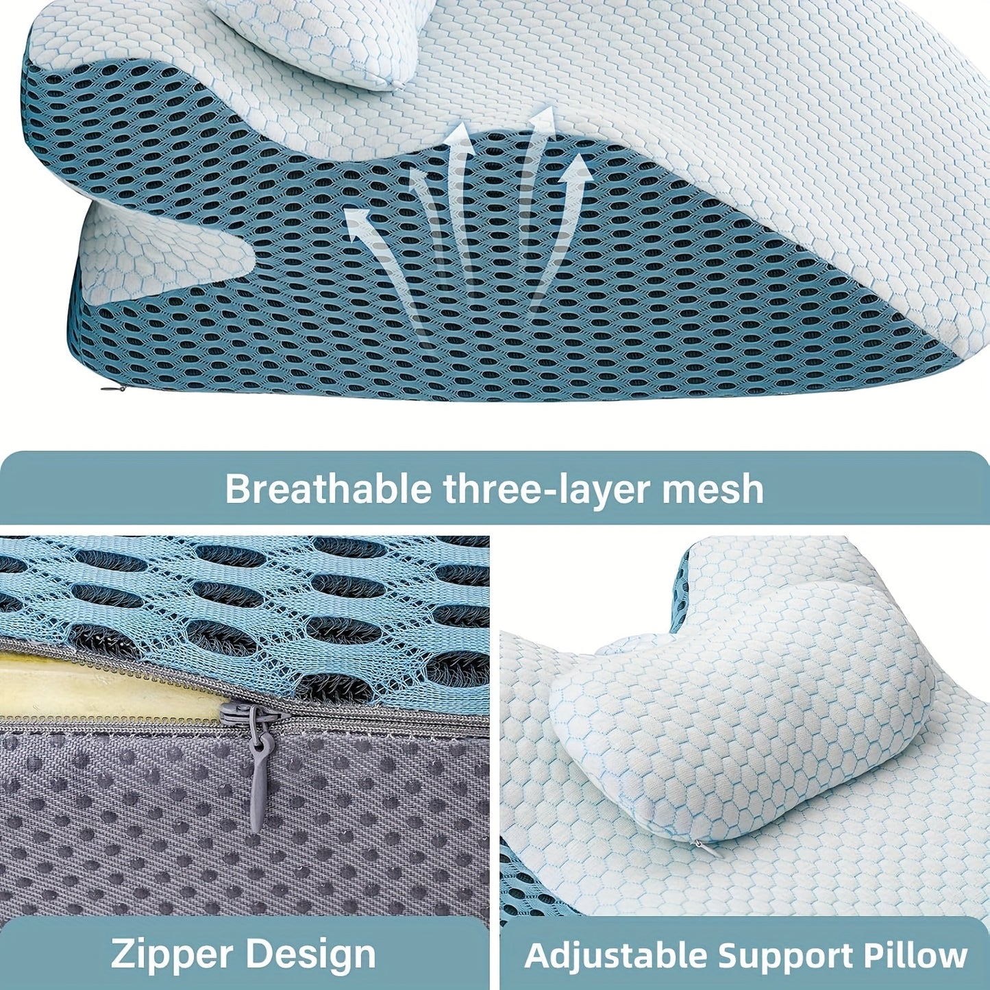 SONN19 - Cuscino reclinabile multifunzionale in memory foam traspirante